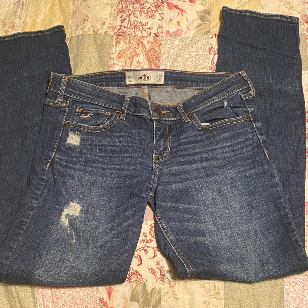 Hollister Women's Blue Skinny Jeans Size 28x33